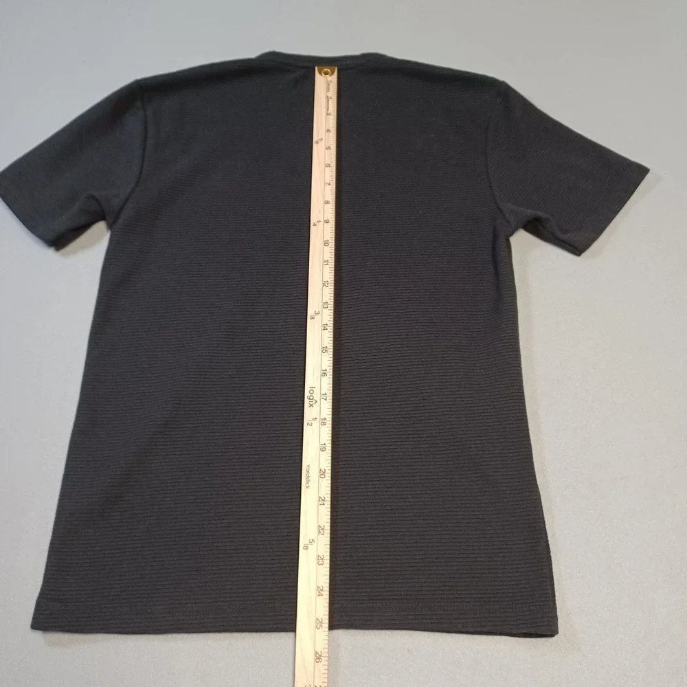 Angelo Litrico Work Comfort Black Ribbed Short Sleeve T-Shirt Size P Mens - Picture 3 of 7